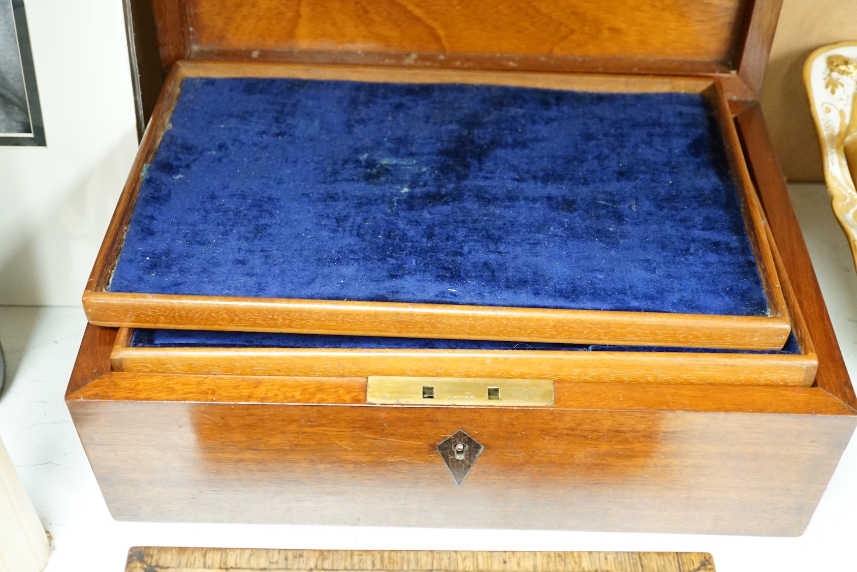 A 19th century mahogany jewellery box and a similar vanity box